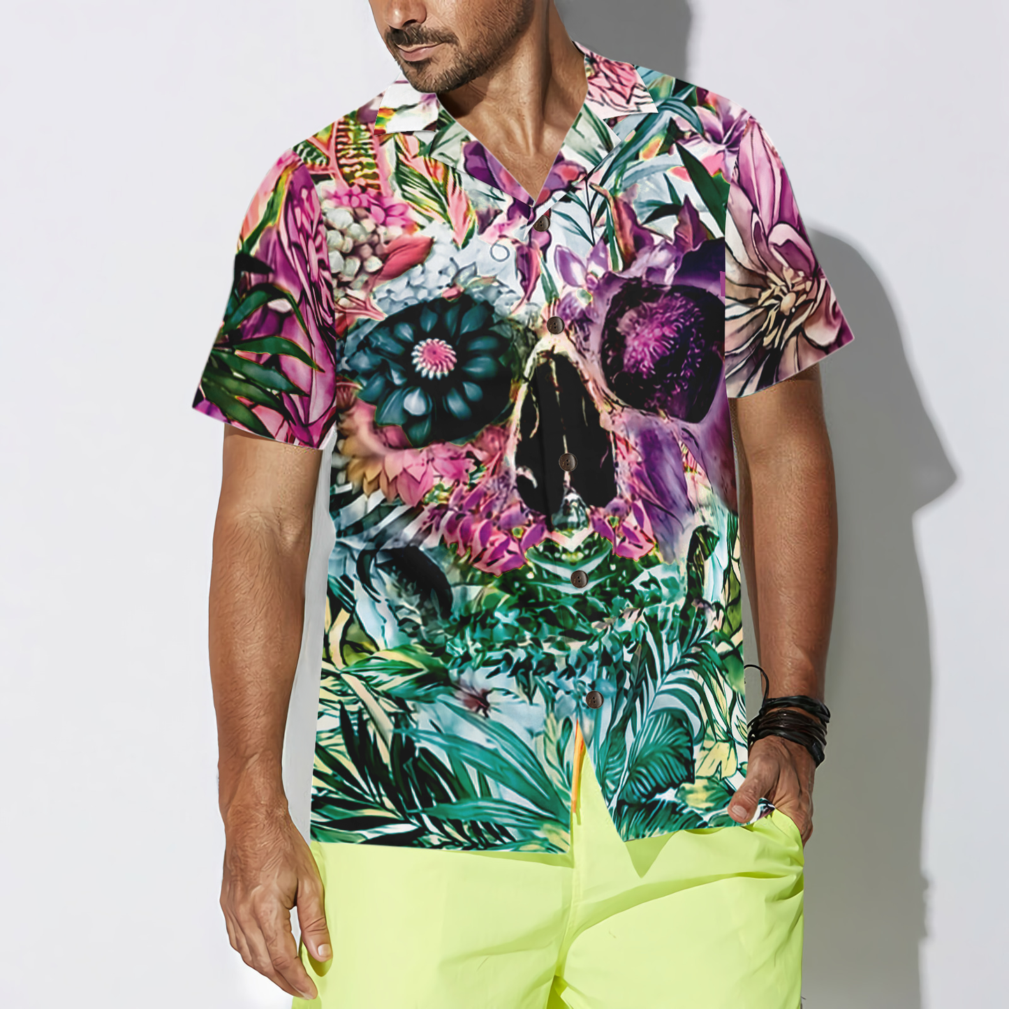 Summer Tropical Skull Pattern Hawaiian Shirt