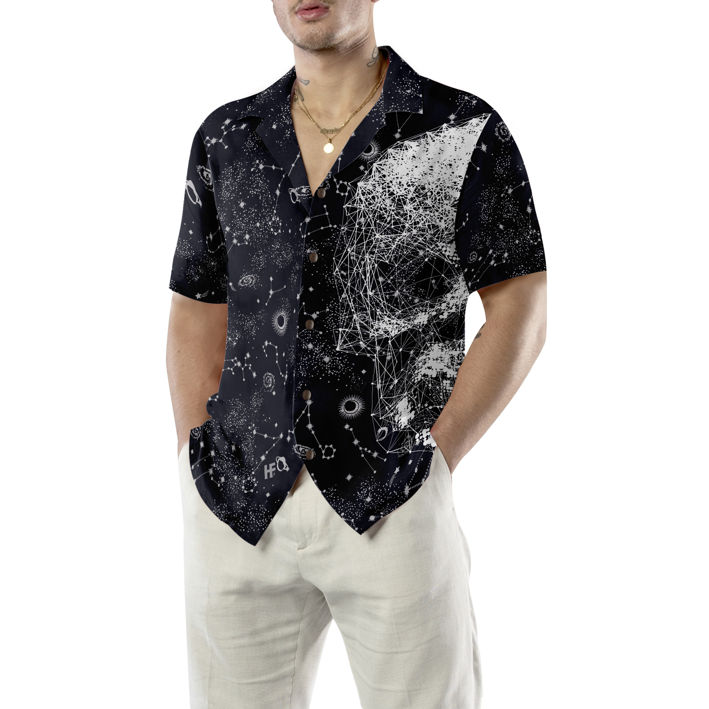 Skull Space Galaxy Constellation Hawaiian Shirt