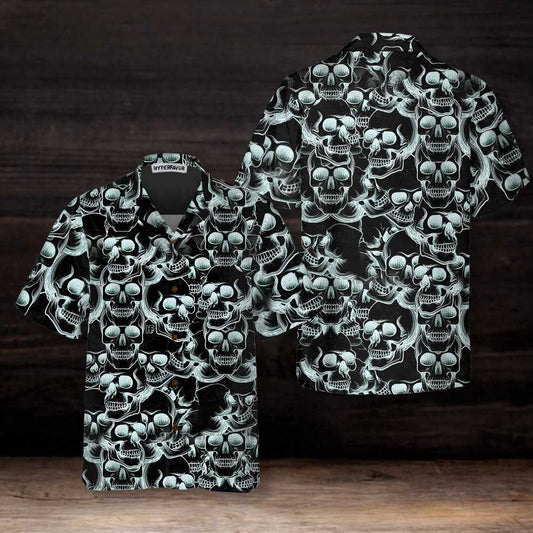 Skull Head Drawing Pattern Hawaiian Shirt, Skull Art Shirt, Best Skull Shirt For Men And Women