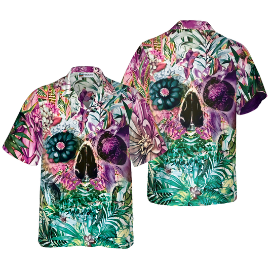 Summer Tropical Skull Pattern Hawaiian Shirt