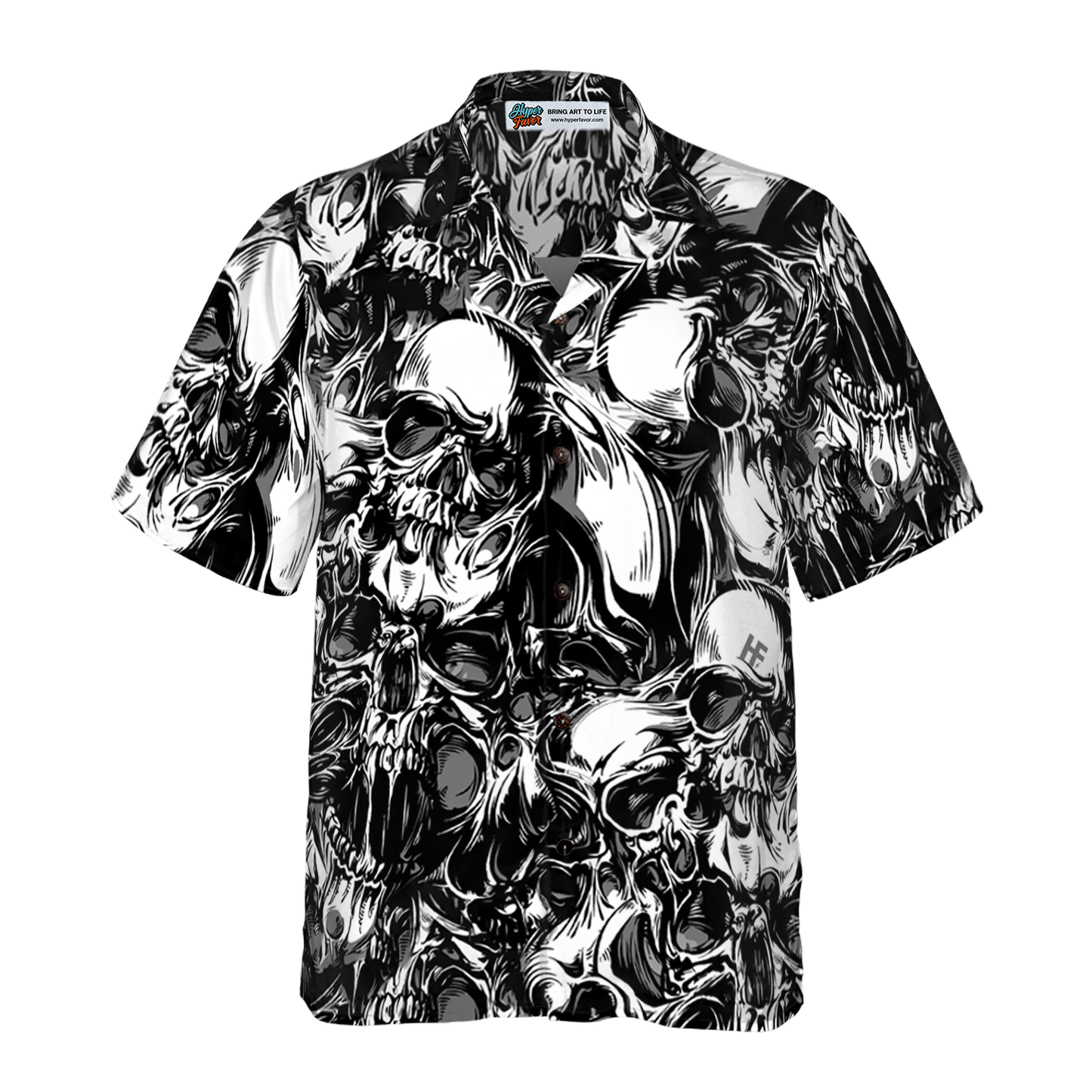 3D Skull Pattern Hawaiian Shirt