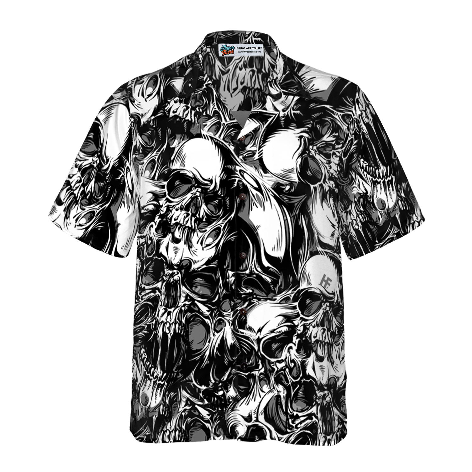 3D Skull Pattern Hawaiian Shirt