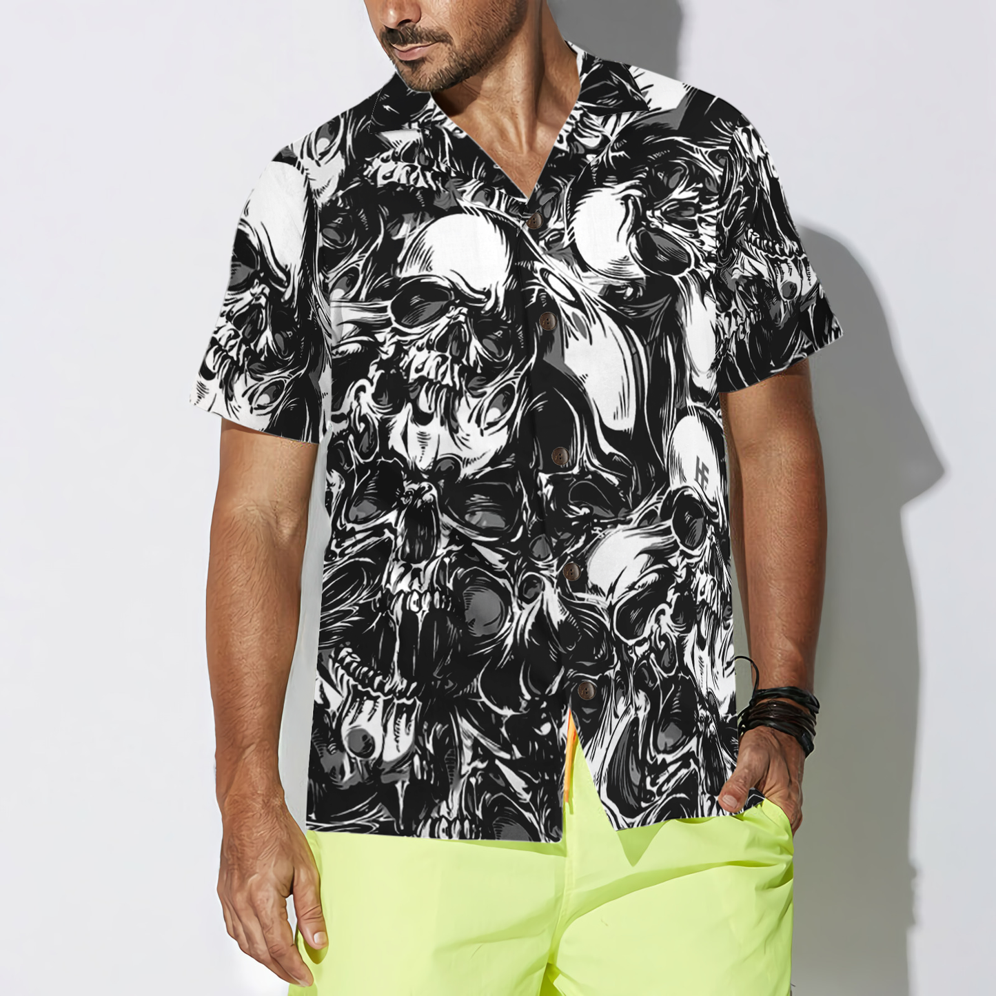 3D Skull Pattern Hawaiian Shirt